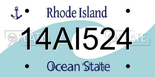 14AI524 Rhode Island License Plate
