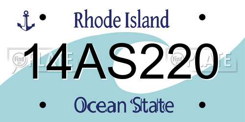 14AS220 Rhode Island License Plate