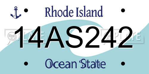14AS242 Rhode Island License Plate