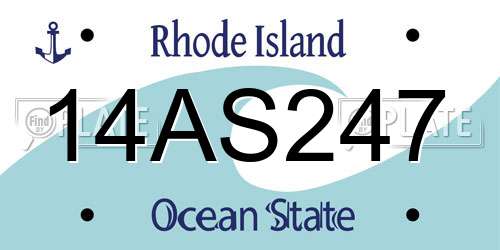 14AS247 Rhode Island License Plate