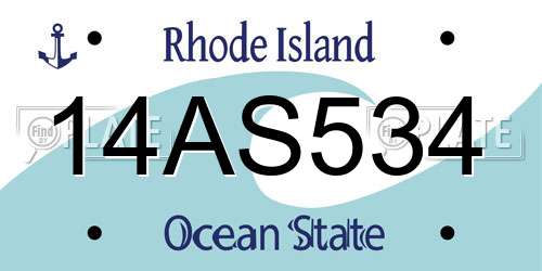 14AS534 Rhode Island License Plate