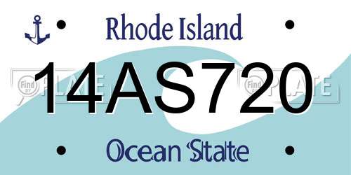 14AS720 Rhode Island License Plate