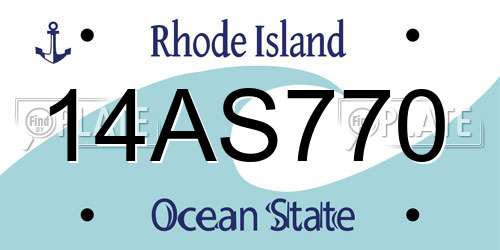 14AS770 Rhode Island License Plate
