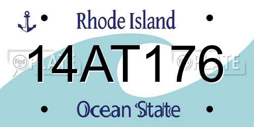 14AT176 Rhode Island License Plate