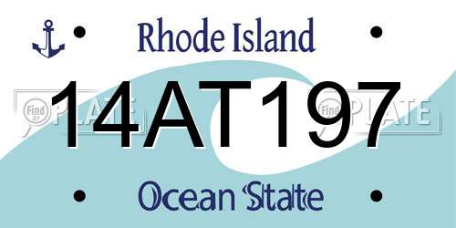 14AT197 Rhode Island License Plate
