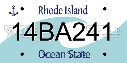 14BA241 Rhode Island License Plate