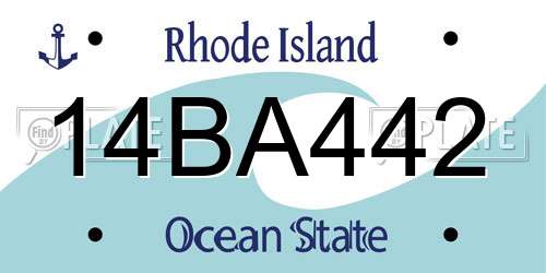 14BA442 Rhode Island License Plate