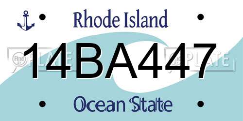 14BA447 Rhode Island License Plate
