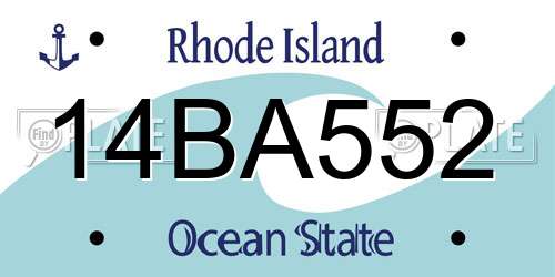 14BA552 Rhode Island License Plate