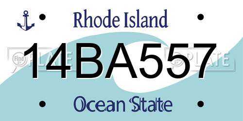 14BA557 Rhode Island License Plate