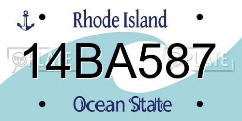 14BA587 Rhode Island License Plate