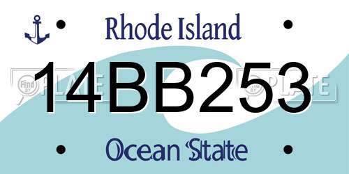 14BB253 Rhode Island License Plate