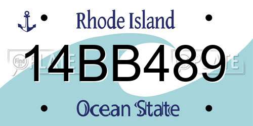 14BB489 Rhode Island License Plate