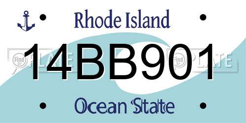 14BB901 Rhode Island License Plate