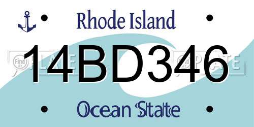 14BD346 Rhode Island License Plate