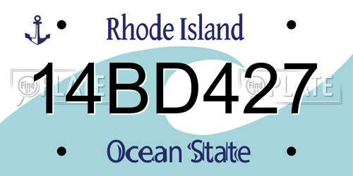 14BD427 Rhode Island License Plate