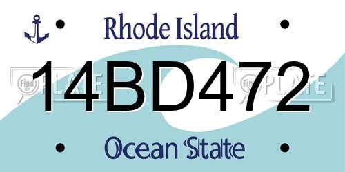 14BD472 Rhode Island License Plate