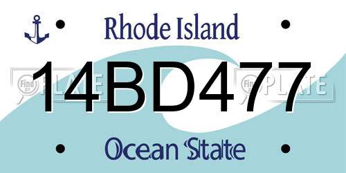 14BD477 Rhode Island License Plate