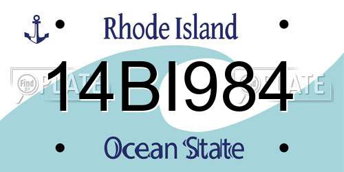 14BI984 Rhode Island License Plate