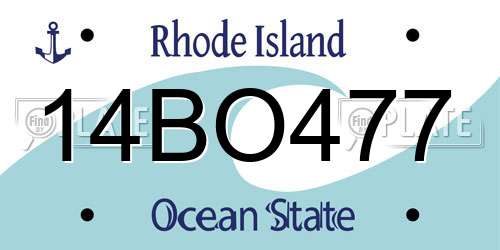 14BO477 Rhode Island License Plate