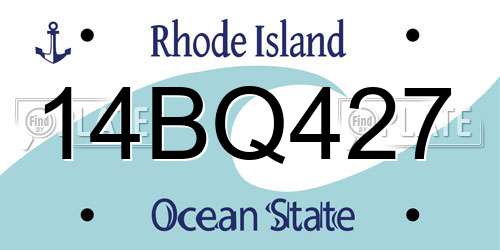 14BQ427 Rhode Island License Plate