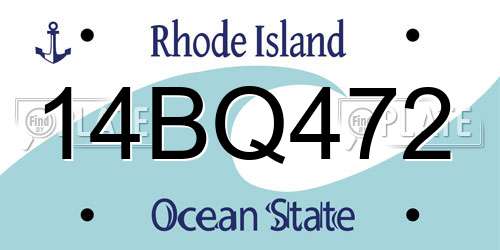 14BQ472 Rhode Island License Plate
