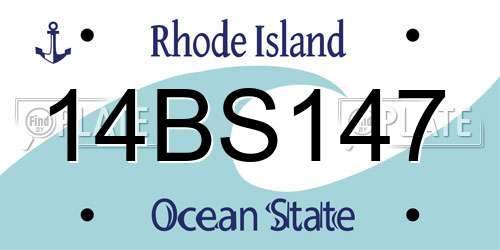14BS147 Rhode Island License Plate