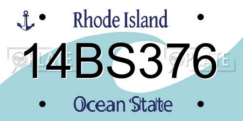 14BS376 Rhode Island License Plate
