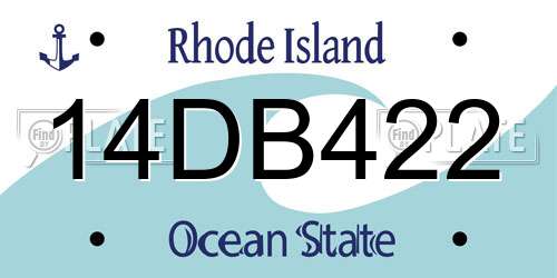 14DB422 Rhode Island License Plate