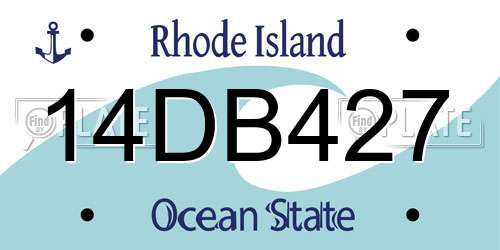 14DB427 Rhode Island License Plate
