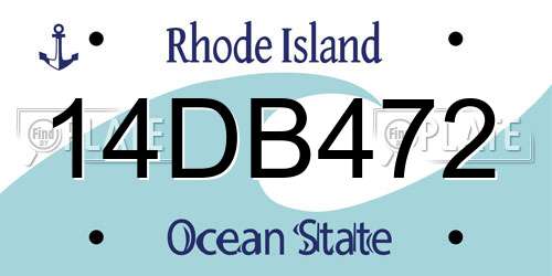 14DB472 Rhode Island License Plate
