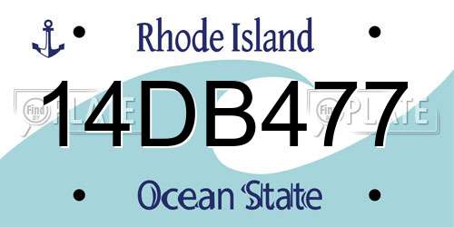 14DB477 Rhode Island License Plate