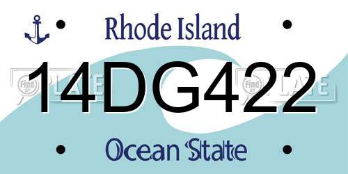 14DG422 Rhode Island License Plate