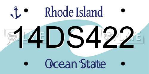 14DS422 Rhode Island License Plate