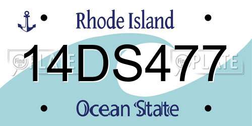 14DS477 Rhode Island License Plate