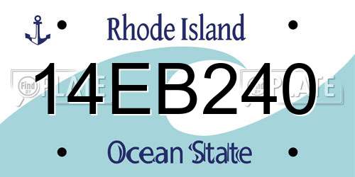 14EB240 Rhode Island License Plate