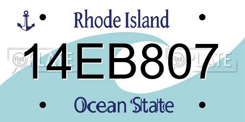 14EB807 Rhode Island License Plate