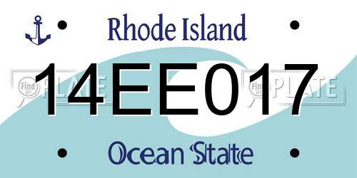 14EE017 Rhode Island License Plate