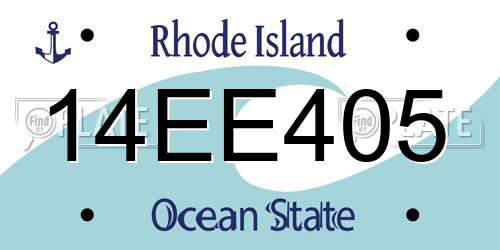 14EE405 Rhode Island License Plate