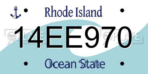 14EE970 Rhode Island License Plate