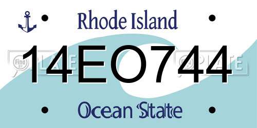 14EO744 Rhode Island License Plate