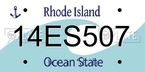 14ES507 Rhode Island License Plate