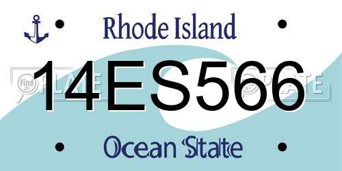 14ES566 Rhode Island License Plate