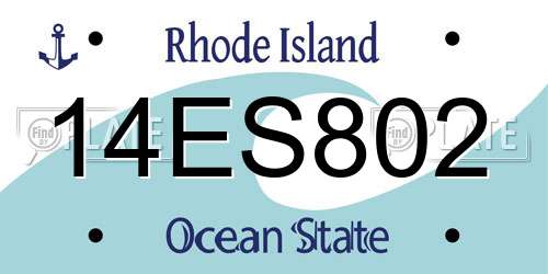 14ES802 Rhode Island License Plate