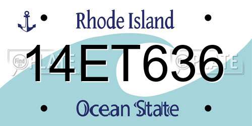 14ET636 Rhode Island License Plate