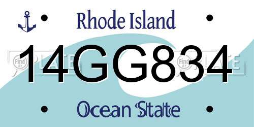 14GG834 Rhode Island License Plate