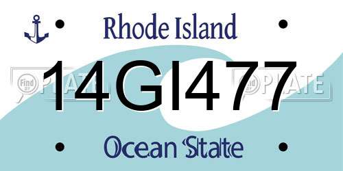 14GI477 Rhode Island License Plate