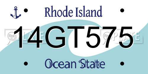 14GT575 Rhode Island License Plate