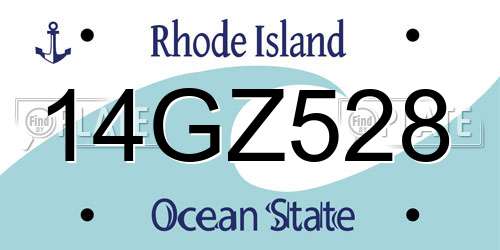 14GZ528 Rhode Island License Plate