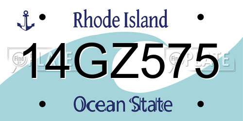 14GZ575 Rhode Island License Plate
